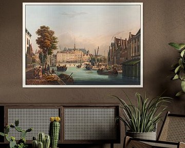 Gezicht op het binnenland van Leiden, Johann Ludwig Bleuler