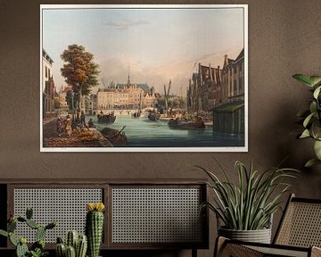 Gezicht op het binnenland van Leiden, Johann Ludwig Bleuler