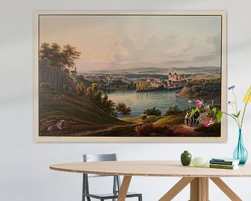 Gezicht op het Rheinau-klooster, kanton Zürich, Johann Ludwig Bleuler