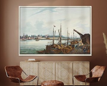 Uitzicht op de stad Manheim en omgeving, Johann Ludwig Bleuler