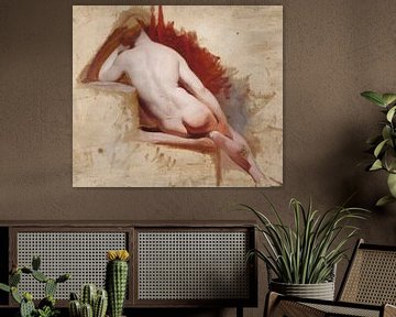 Zittende vrouwelijke naaktstudie, William Etty