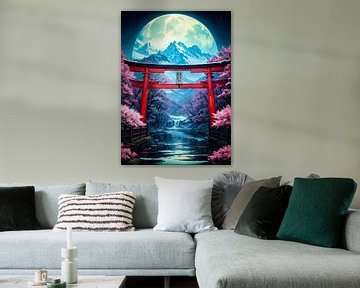 Maanverlichte Torii van Rust van Ruzerin