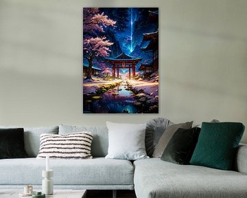 Eeuwige lente bij de Torii poort van Ruzerin