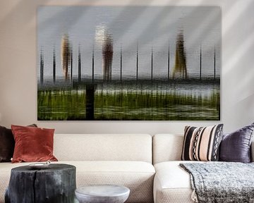 three humans on a bridge by Reinier de Rooie