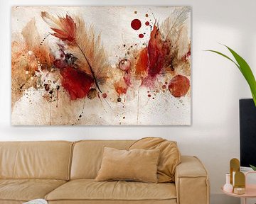 Rouge Rouille Abstrait - Peinture Poétique et Aérienne