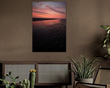 Morning calm and colour by the sea on the mudflats by Albert Kuiper