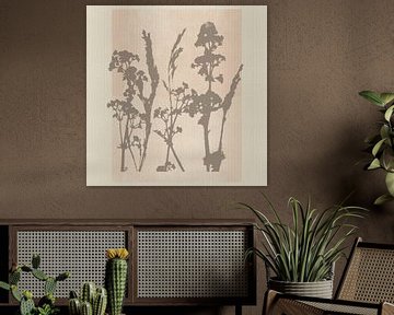 Retro botanical with wild grasses and flowers by Dina Dankers