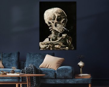 Kop van een skelet met een brandende sigaret - Vincent Van Gogh