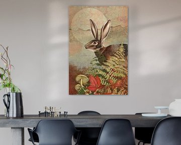 a Hare in Autumn van Marja van den Hurk