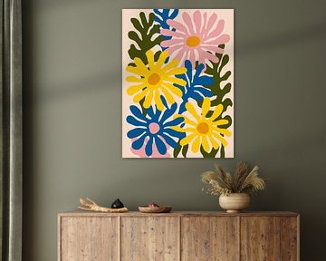 Vintage abstract Flowers by Caroline Guerain