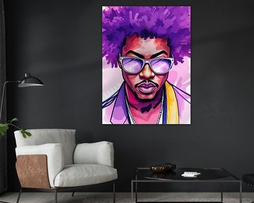 Paarsharige Pop Art Man van bob rendy