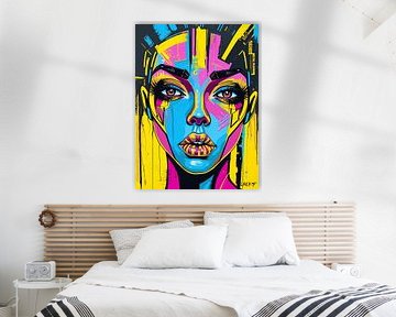 Portrait pop art serein