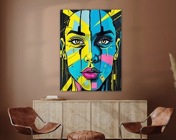 Visage géométrique Pop Art