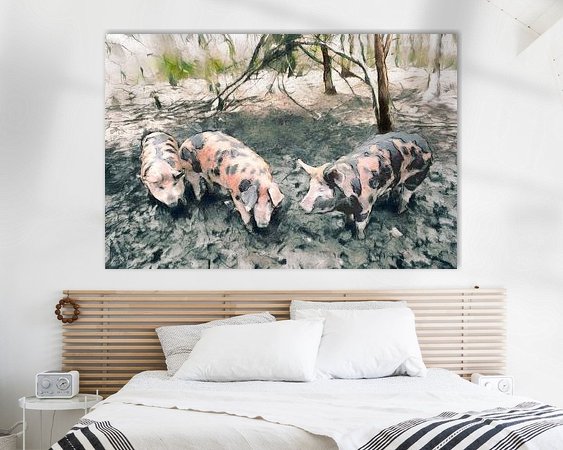 Voorbeeld van het werk in een kamer