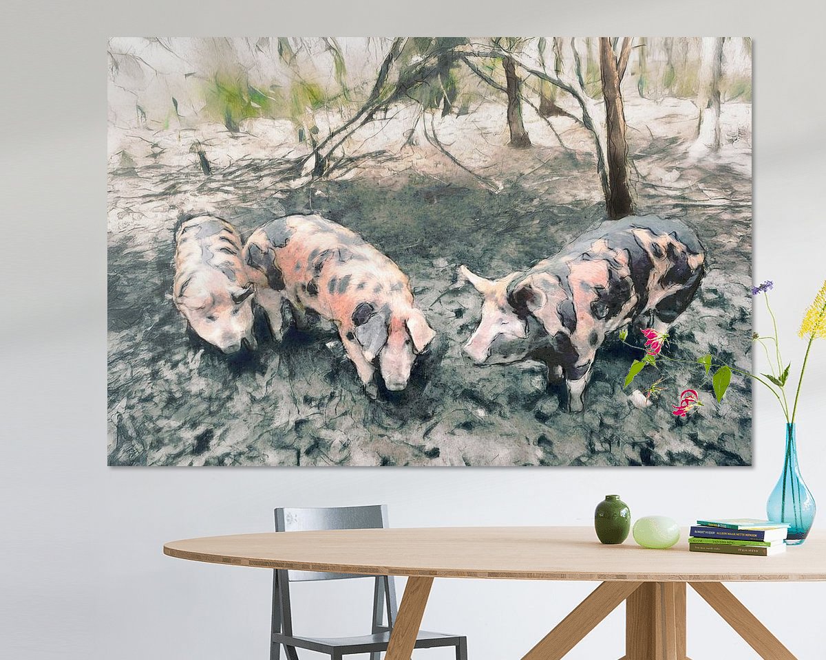 Voorbeeld van het werk in een kamer
