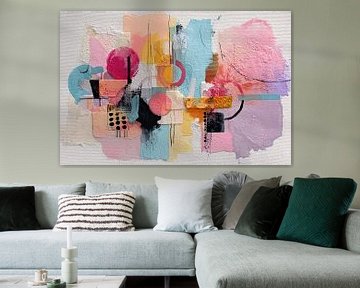 Abstract Schilderij – Modern, Kleurrijk en Expressief Canvas Kunstwerk van Joriali Abstract