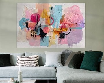 Abstract Schilderij – Modern, Kleurrijk en Expressief Canvas Kunstwerk van Joriali Abstract