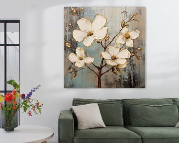 Weiße Blumen | Zweig mit weißen Blumen