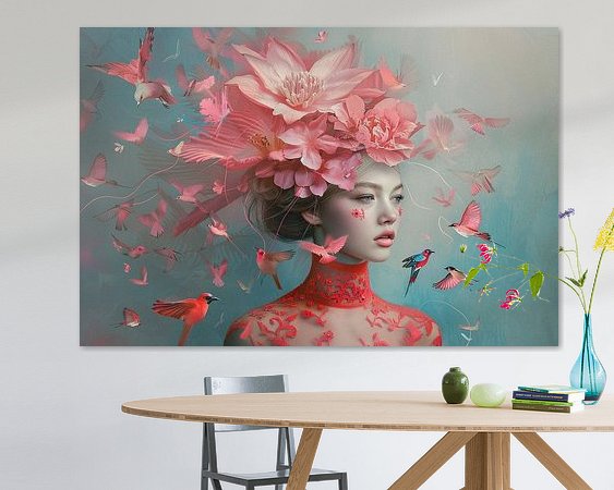 Voorbeeld van het werk in een kamer