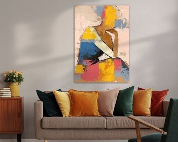 Abstract Woman Thinking With Colours