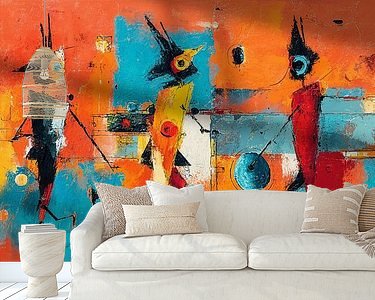 Voorbeeld van het werk in een kamer