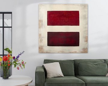Beige Rood | Depth of Red Embrace van ARTEO Schilderijen