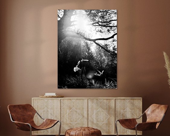 Voorbeeld van het werk in een kamer