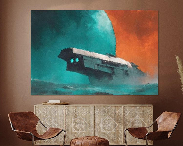 Voorbeeld van het werk in een kamer