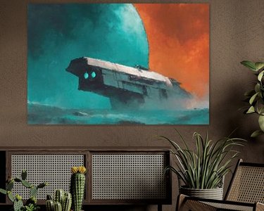 Voorbeeld van het werk in een kamer
