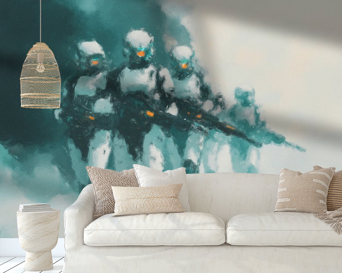 Voorbeeld van het werk in een kamer