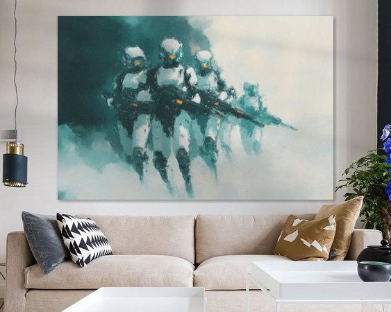 Voorbeeld van het werk in een kamer