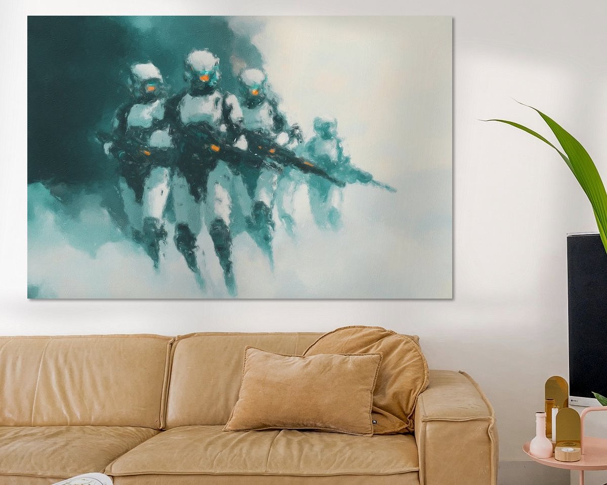 Voorbeeld van het werk in een kamer