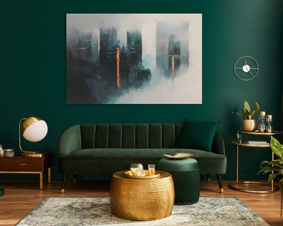 Voorbeeld van het werk in een kamer