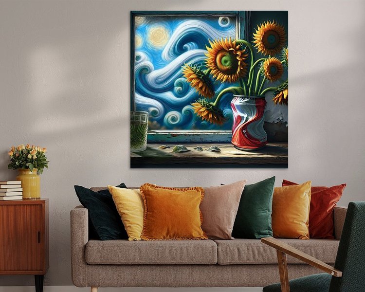 Voorbeeld van het werk in een kamer