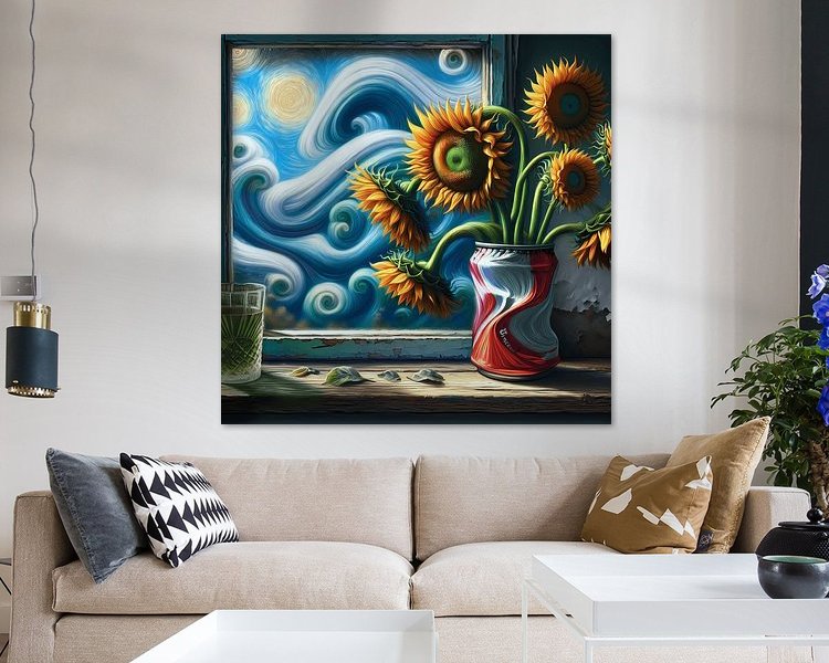 Voorbeeld van het werk in een kamer