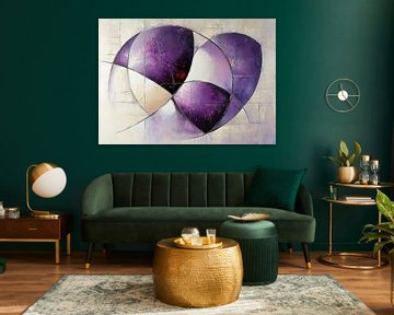 Geometric Purple | Beige and Purple Abstract by Zen and More