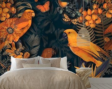 Parrots Midnight Paradise