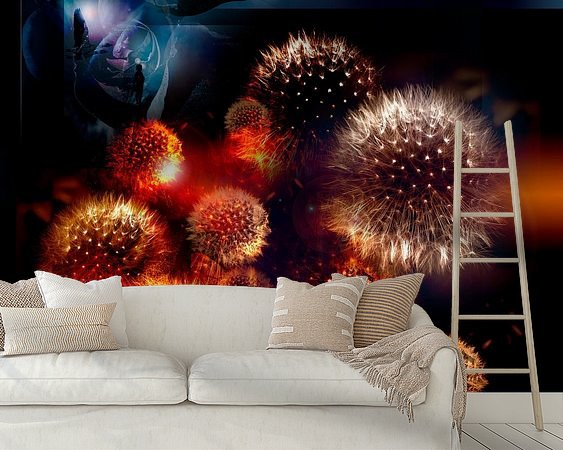 Voorbeeld van het werk in een kamer