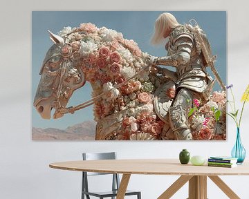 surreal portrait woman with flower horse