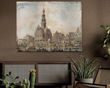 The Waag and the cheese market in Alkmaar in full activity