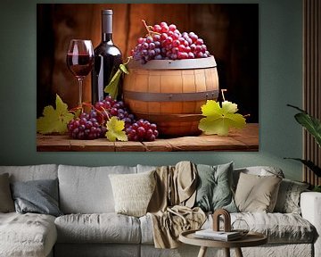 Nature morte de vin sur Cafe Noir