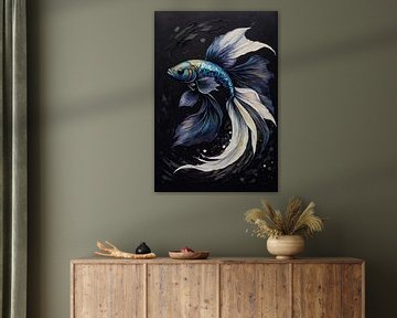 Poisson Betta - Bleu et blanc