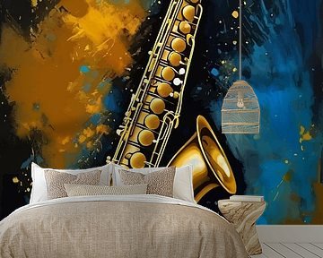 Saxofoon Abstract Splatter