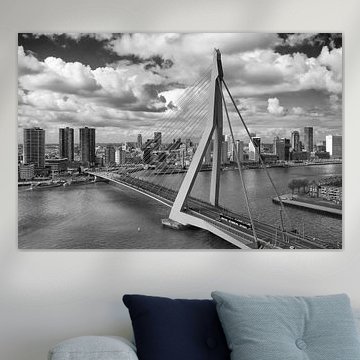 Pont Erasmus Rotterdam en noir et blanc
