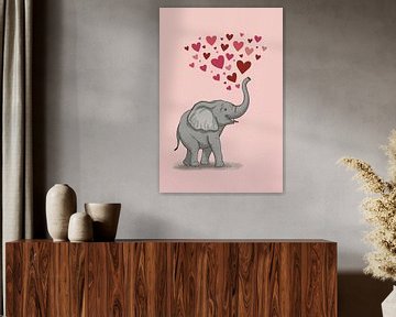 Elefant mit Herzen Illustration