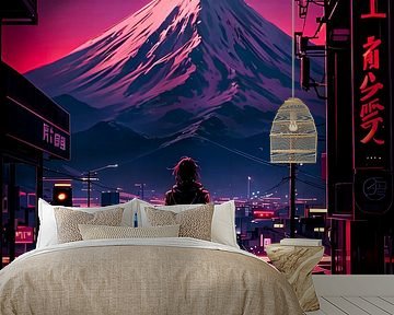 Cyberpunk stijl anime meisje Japan