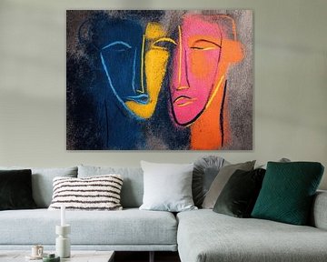 Vibrant Duo in Bold Colors van ARTEO Schilderijen