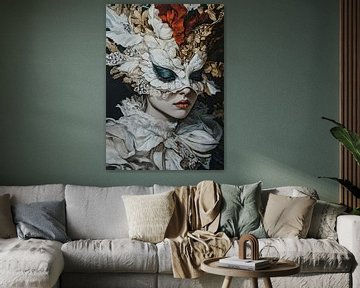 Vrouw met Bloemenmasker