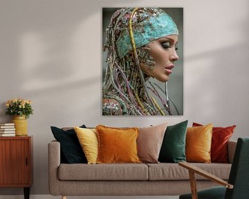 surrealistic portrait of woman