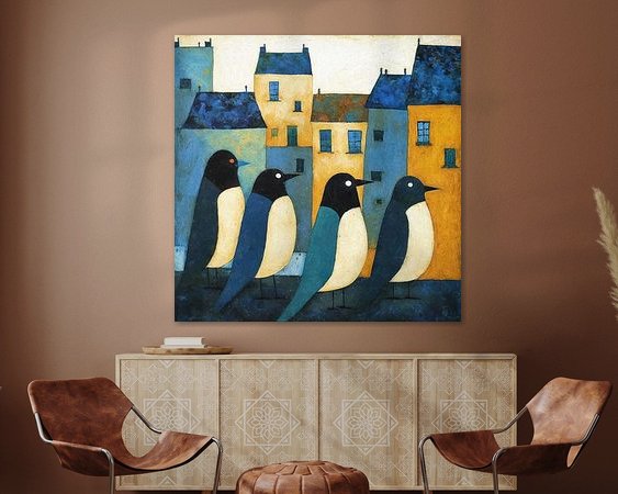 Voorbeeld van het werk in een kamer